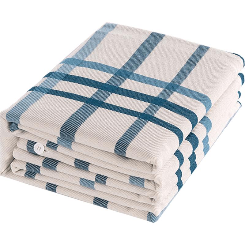 lu jin鲁锦纯棉老粗布床单格子床单全棉秋冬加厚被单单人双人床