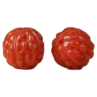 南红金刚圆珠玛瑙顶珠配饰手串diy手工配件单珠精工雕刻满色肉