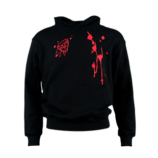 TGFCLUB美式街头嘻哈立体刺绣血迹基础宽松连帽drill连帽卫衣套装
