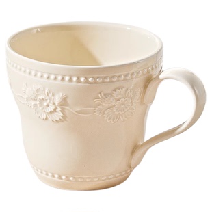 复古浮雕马克杯陶瓷水杯家用办公室早餐咖啡杯情侣对杯杯子高级感