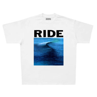 英国经典盯鞋Shoegaze乐队 RIDE Nowhere 小领口 90s摇滚纯棉tee