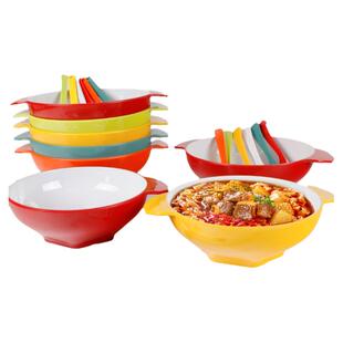 双耳麻辣烫碗个性创意商用面碗面馆专用碗密胺仿瓷冒菜碗网红大碗