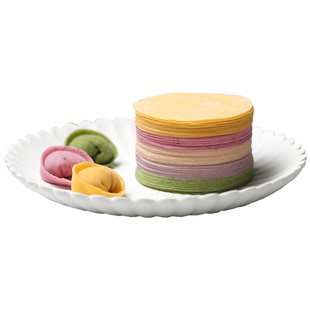 果蔬菜大小饺子皮新鲜超薄无盐无碱无添加五彩色水饺皮蒸煎饺皮