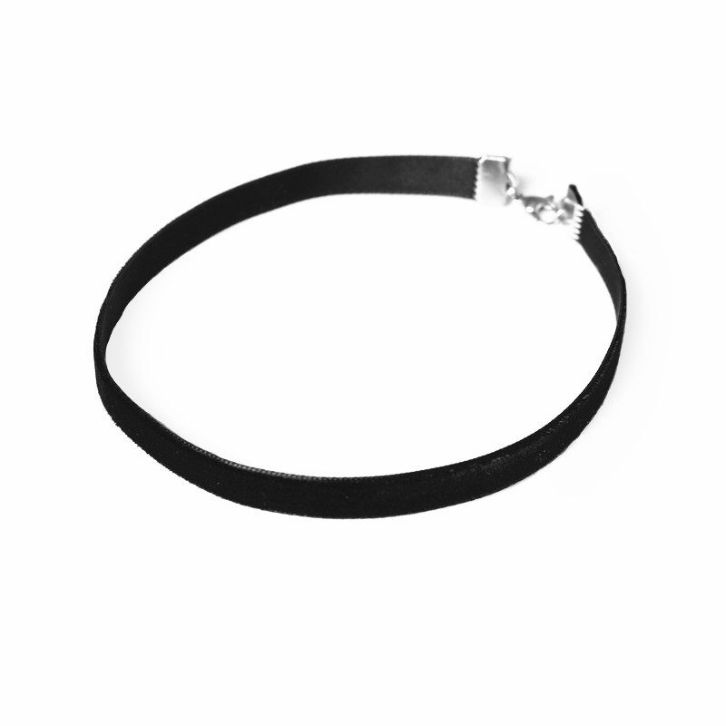 进口黑色丝绒choker项圈男女韩国简约短款颈带chocker 经典锁骨链