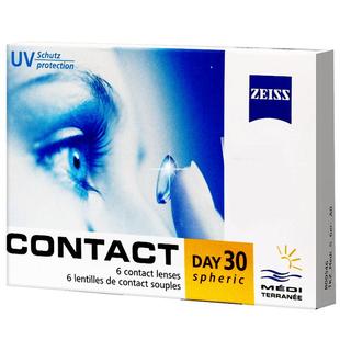 德国蔡司zeiss隐形近视眼镜水润抗UV月抛盒6片装官方旗舰进口正品