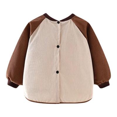 儿童罩衣秋冬外穿洋气防水防脏吃饭围裙兜宝宝灯芯绒加厚反穿护衣