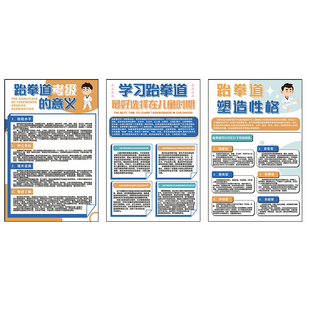 跆拳道馆墙面装饰挂画体育武术拳馆文化贴纸培训环创布置海报壁画