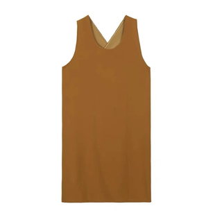 橘色针织无袖连衣裙女夏季法式休闲小众设计高级感小个子背心裙子