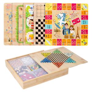 木制大号游戏棋跳棋围棋五子棋象棋军棋飞行棋多功能棋类儿童玩具