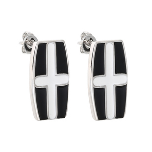 黑色方形耳坠东京卍复仇者耳饰 三谷隆长款耳环 十字架二次元耳钉