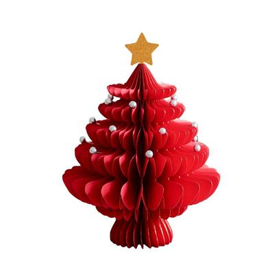 圣诞树摆件桌面装饰创意纸质商场橱窗家居节日布置迷你ins风礼物