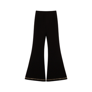 Amybaby女童裤子冬季2025新款韩版加厚时尚显瘦百搭喇叭裤