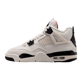 NIKE耐克大童鞋女鞋Air Jordan 4黑红经典复刻运动鞋 IM4026-100