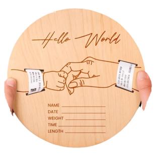Baby Birth Bracelet Holder婴儿出生信息名字牌宝宝出生纪念木牌