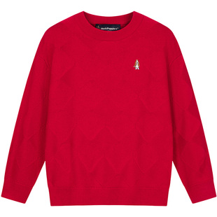 暇步士童装儿童线衣秋冬新款男童休闲圆领针织衫女童舒适日常毛衣