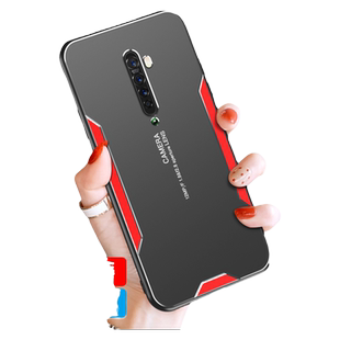 适用opporeno2手机壳Reno2 Z软硅胶全包边OPPO个性防摔保护套Reno2z创意刀锋金属后盖男女情侣款外壳微磨砂新