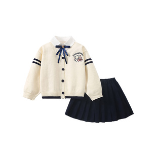 sesameclub女童JK套装学院制服冬装儿童2026新款短裙女孩裙子春装