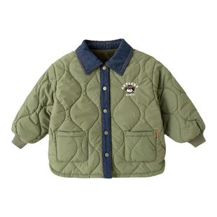 嘟嘟家男童棉服秋冬儿童牛仔拼接外套上衣冬宝宝棉袄冬季童装棉衣