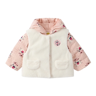 moimoln小云朵童装冬季女童羽绒服儿童羽绒马甲宝宝冬装外套