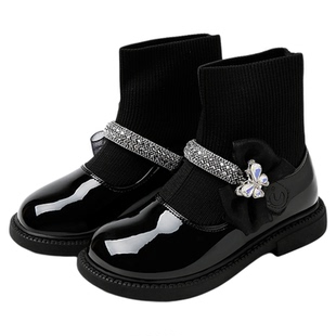 千百度童鞋女童皮鞋2025春秋新款时尚百搭儿童休闲英伦潮流公主鞋