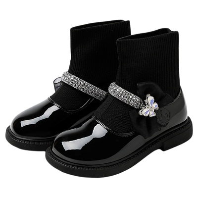 千百度女童皮鞋2025春秋新款