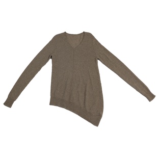 依麦融绒 女士纯羊绒下摆斜角圆领套衫内搭外穿