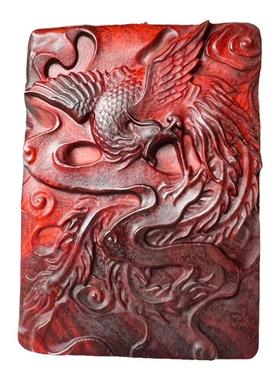 小叶紫檀凤凰吊坠红木挂件手把件车挂木质浴火凤凰无事牌项链定制