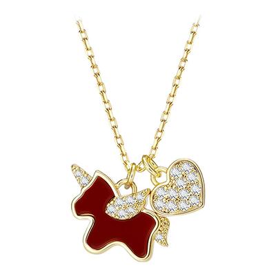 SHINE萱子甜美独角兽葫芦小项链