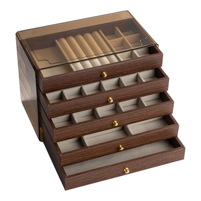 高档胡桃木首饰盒抽屉式饰品盒