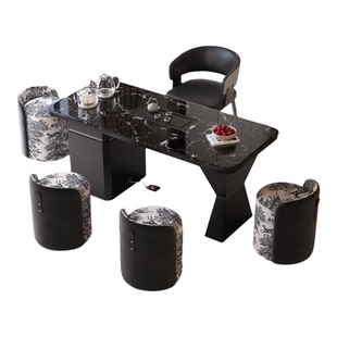 2026新款高端超晶石茶桌轻奢现代高级感烧水壶一体嵌入式阳台茶台