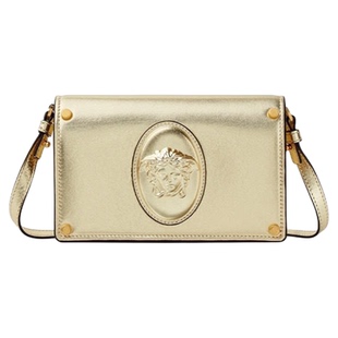 【早秋新品】VERSACE/范思哲 女士Lou金属质感皮革迷你包