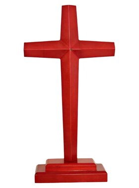 新款实木十字架摆件挂墙教堂用品木质十字圣架面书桌摆台送礼物