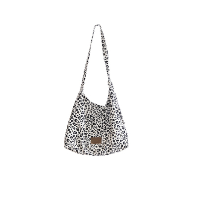 都市豹纹提花灯芯绒可调节帆布包