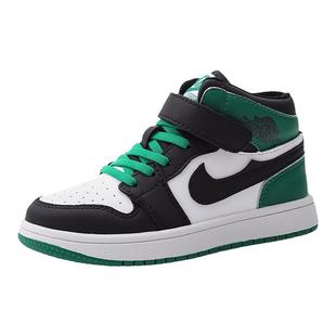 儿童运动鞋2023秋冬新款韩版女童aj鞋真皮加棉保暖休闲鞋板鞋男童