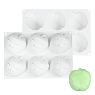 圣诞节6连青苹果慕斯蛋糕模具 水果巧克力硅胶模具奶冻布丁烘焙磨