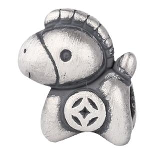 s999足银马上有钱吊坠 手工diy小马挂件串珠编绳手链项链配件材料