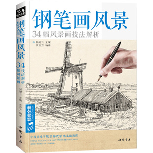 经典全集 钢笔画风景建筑素描速写技法临摹基础手绘画册表现园林零基础自学画画入门从零起步美术教程材书籍 杨建飞主编