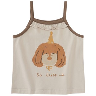 女童吊带背心夏季无袖薄款女宝宝T恤超萌可爱婴幼儿衣服儿童上衣