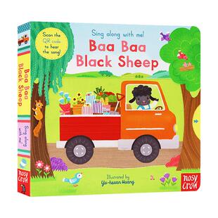 黑绵羊咩咩叫 英文原版 Baa Baa Black Sheep 纸板操作书 Sing Along with Me 欧美经典儿歌欢唱童谣绘本亲子幼儿启蒙读本新品