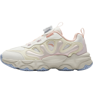 安踏儿童女童老爹鞋2026春季新款大童纽扣休闲运动鞋童鞋春秋学生