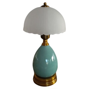 现代轻奢网红卧室夜灯北欧新中式书房陶瓷灯时尚床头装饰调光台灯