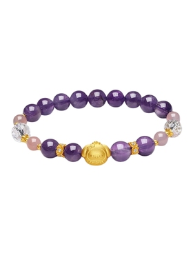 周六福紫晶手串女S925银手链手饰高级感小众百搭送女友圣诞礼物