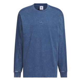 陈冠希同款水洗系列宽松纯棉圆领长袖T恤男adidas阿迪达斯三叶草