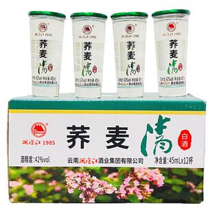 澜沧江白酒荞麦清酒苦荞小荞酒42度45mlx12杯清香型酒云南特产酒