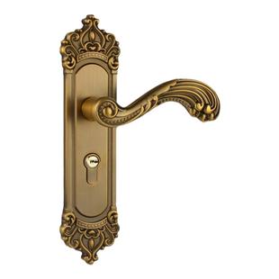 门锁门把手室内卧室房间通用型静音实木欧美复古铜色简约家用木门