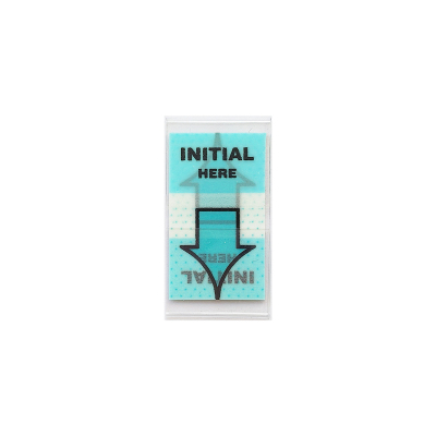 伟锋initial here签名标签合同每页加签缩写签名定位贴蓝色箭头贴