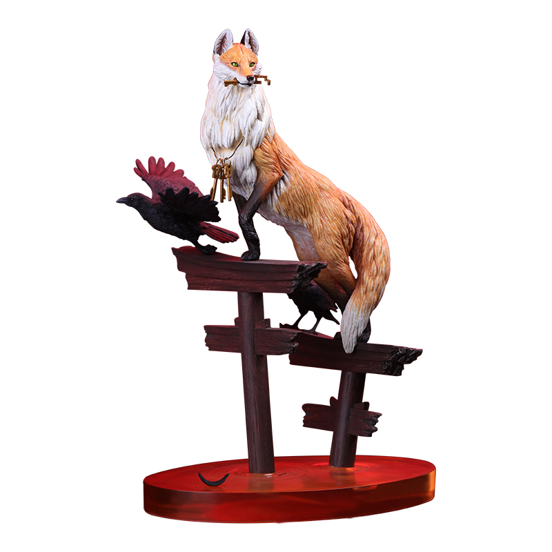 末那末匠丨树山《守护灵狐》v2涂装树脂版原创设计灵狐艺术雕像