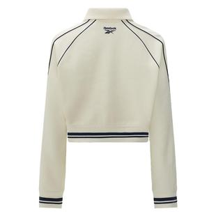 Reebok锐步官方26新品女子运动休闲针织全开襟拉链夹克外套