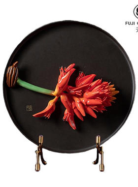 纯手工陶瓷花花世界之圆盘