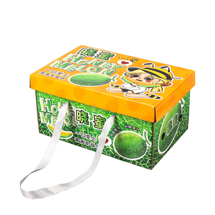 高档海南玫陇晓蜜瓜礼盒哈密瓜网纹瓜水果空盒子包装盒礼品盒